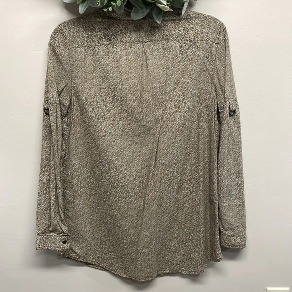 Zara Basic Cheetah Print V-Neck Button Down Tunic Blouse M - Picture 4 of 16